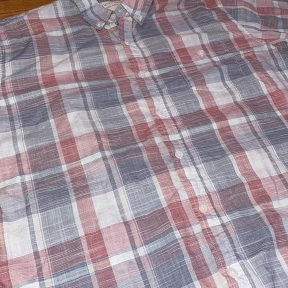 American Threads Light Red, White & Blue Plaid Short Sleeve XL - Picture 2 of 5